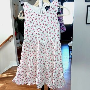 White Floral Girls Dress - Size 7/8 Cottagecore